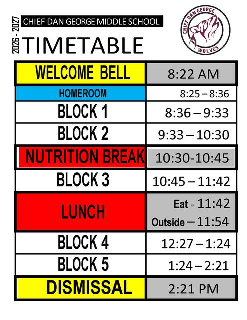 Timetable